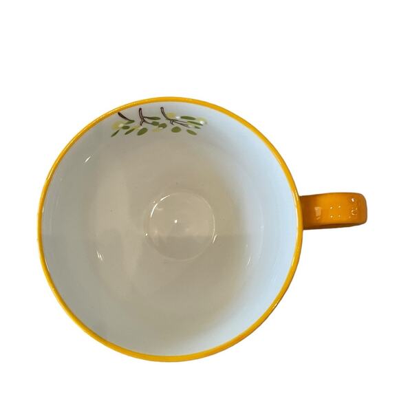 POTTER'S STUDIO Floral Ceramic Coffee or Tea Mug 12oz. Colorful Yellow Trim New - Picture 12 of 15
